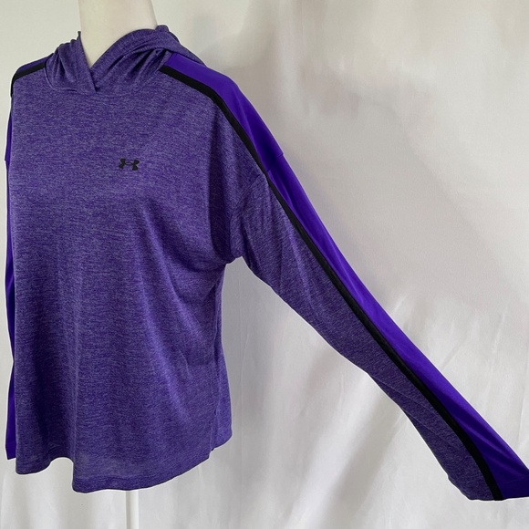 New Under Armour Graphic Print Loose Fit Hooded Top Tech Twist Purple Sz Medium - Picture 6 of 16
